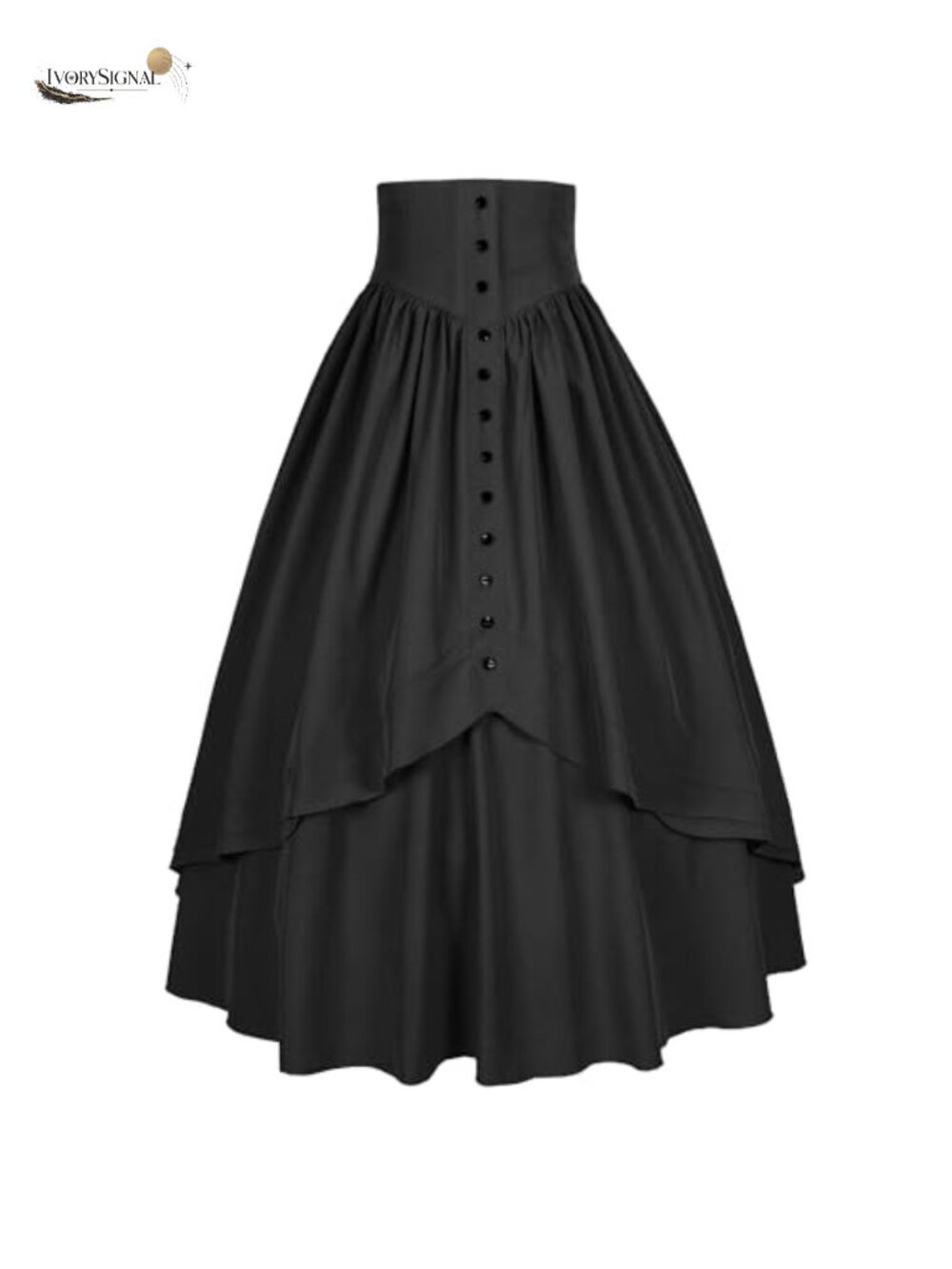 Women Victorian High Waisted A-Line Renaissance Peasant Skirt Polyester